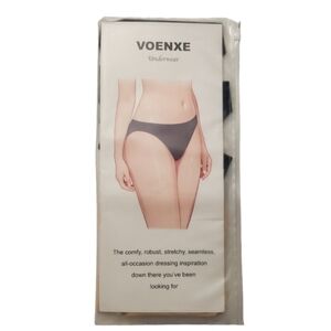 NWT voenxe 5 Pk High Waisted Seamless Underwear Thongs 3 Blk 2 Nude Size L